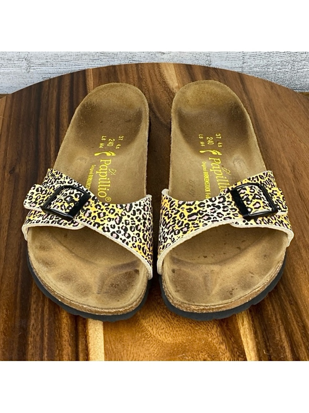 Birkenstock Papillio Madrid Cheetah Print Single Strap Buckle Sandal Size 6